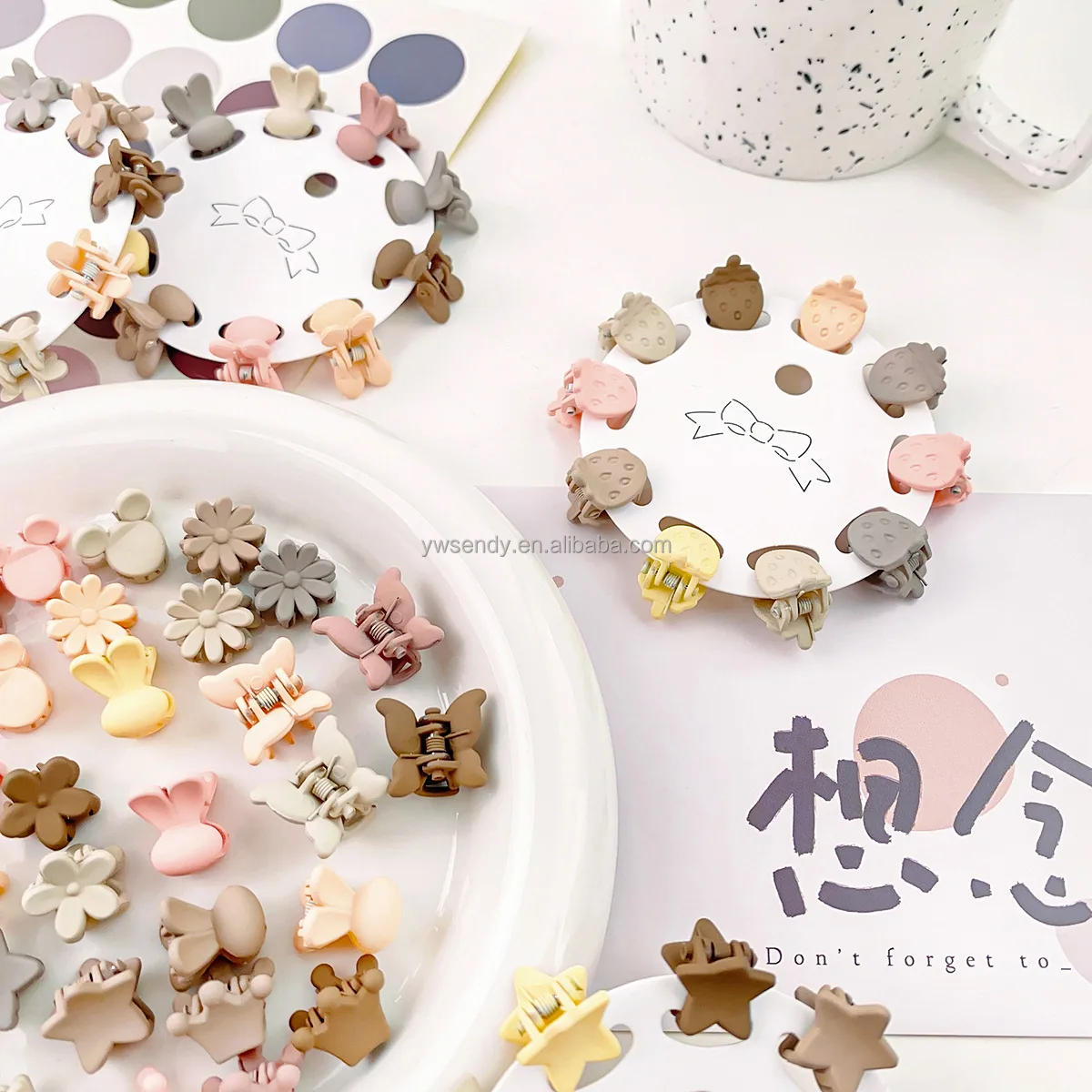 

Hot sales 10PCS/Set Korean children hair accessories solid color plastics mini hair clip Sweet and cute girl hair claw