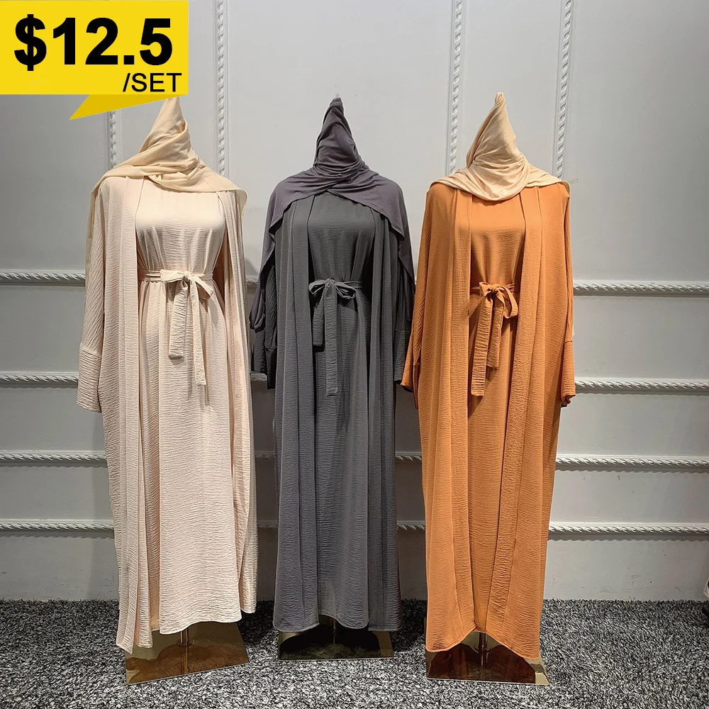 Sharut Open Abaya Inner Dress 2 Piece Set