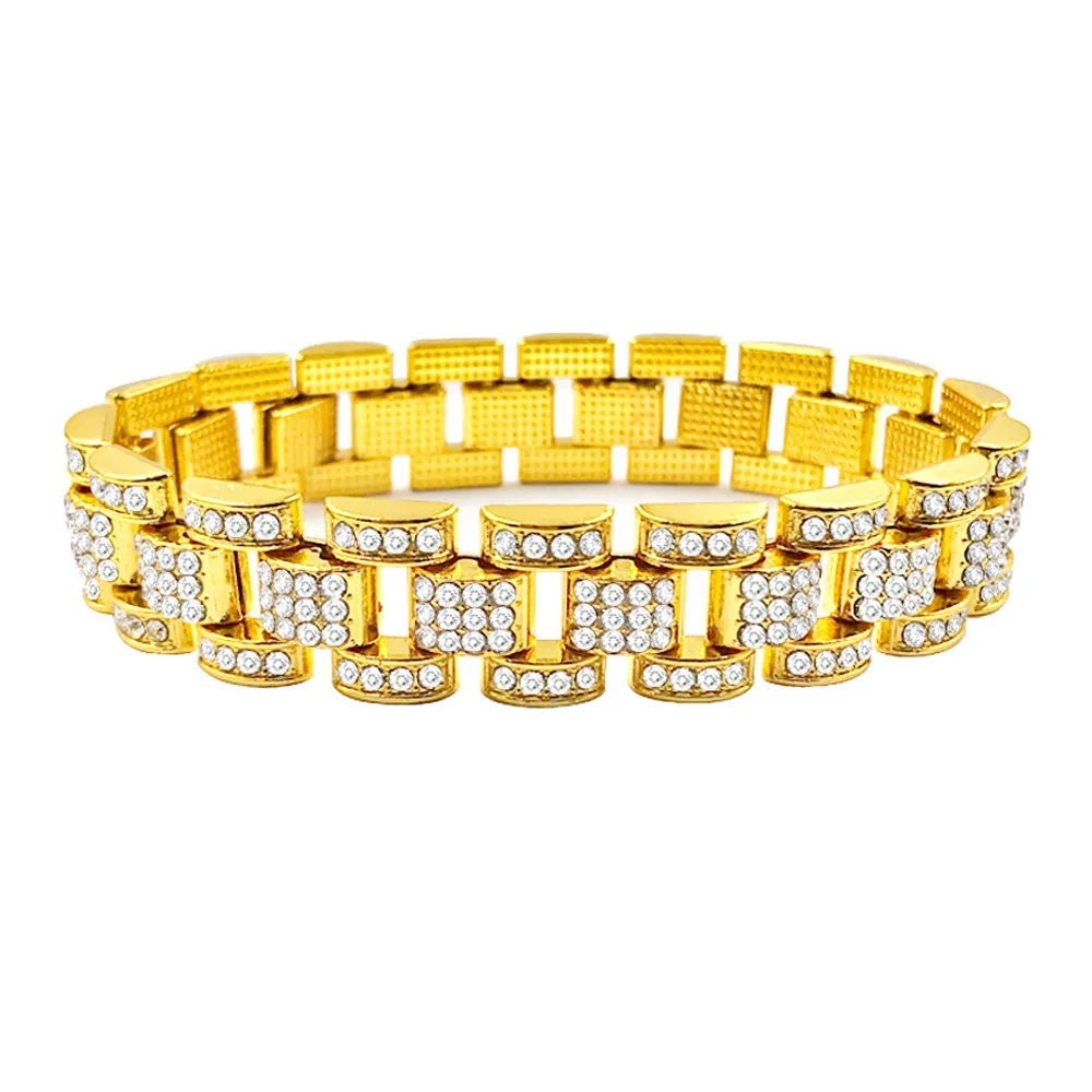 

Jewelry Fashion Hip Hop Alloy Chain Cuban Link Bracelet Men