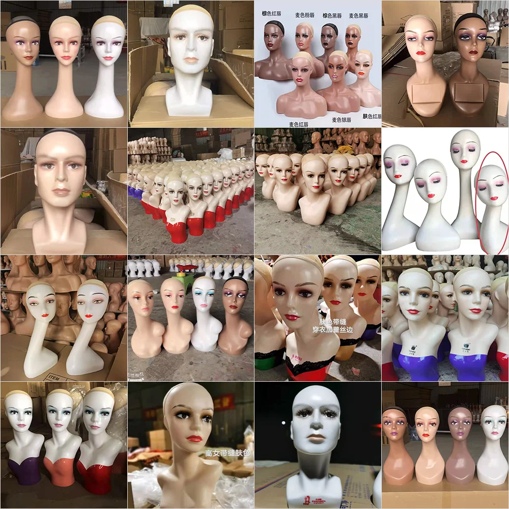 

Female Wig Mannequin Head With Hair For Teenage Plastic Mannequin Practice Hairdressing Training Head Dummy Head For Cosmetology, Beige canvas head