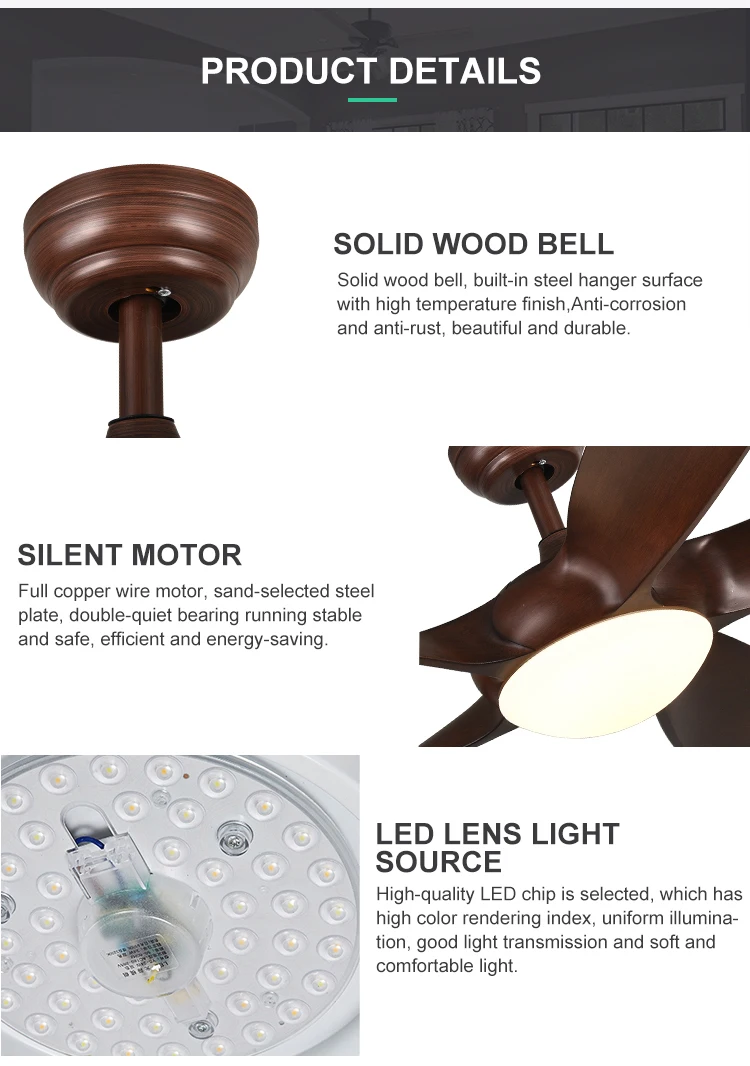 China 54'' Ventiladores Ventilador De Techo Con Luces Led Inteligente