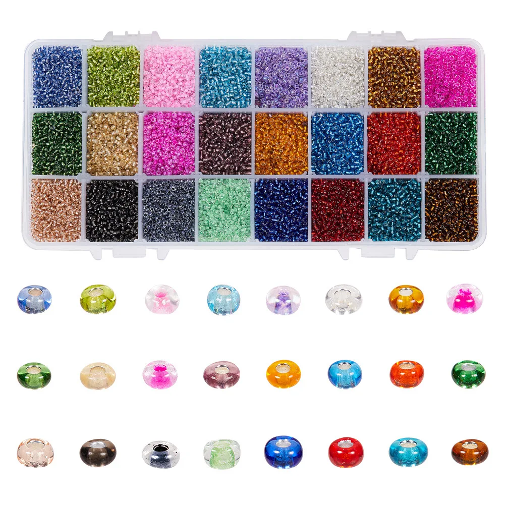 

Hot Sale 2mm Glass Rice Beads Boxed Multi Color Round Beads Handmade Making Bracelet Earrings Jewelry Accessories