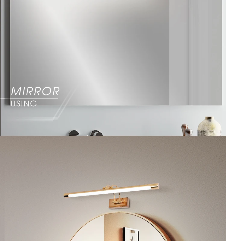 Brass indoor bathroom antique brass wall lamp bathroom lighting vanity mirror lights waterproof IP44 lamp