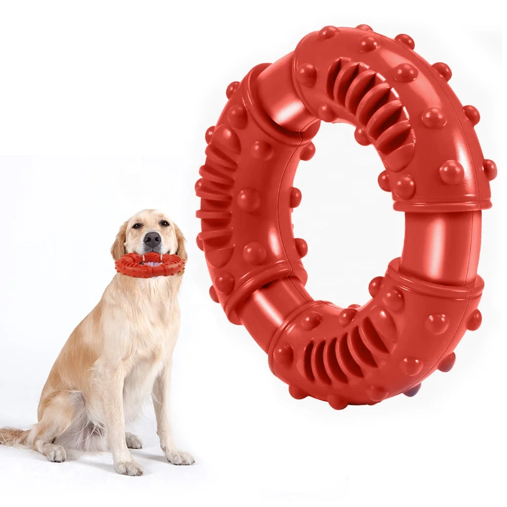 

2022 new arrive Circular Dog Molar Toys Food grade rubber Pet Interact dog chew Pet Toy non toxic