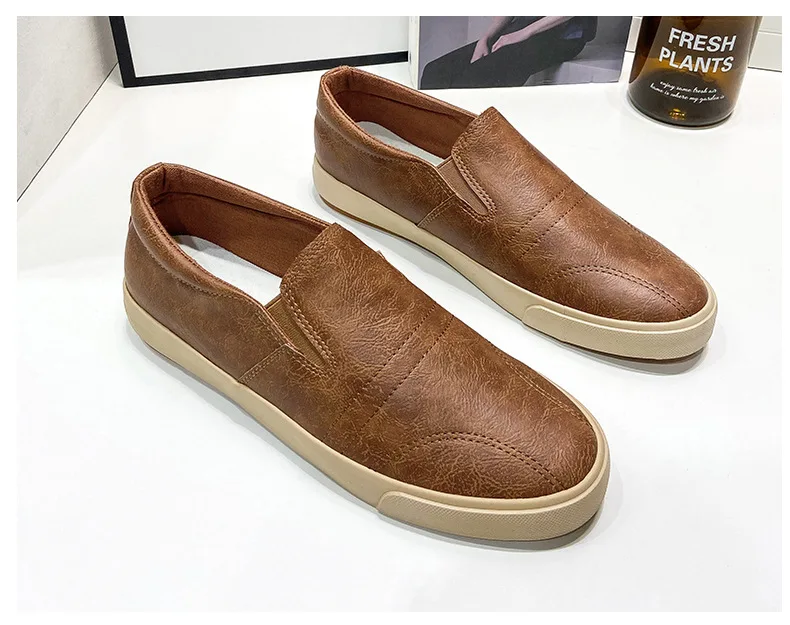 

New Spring Leather Men's Casual Shoes Large Size 45 Men Shoes Outdoor Comfortable Sports Shoes Men Loafer