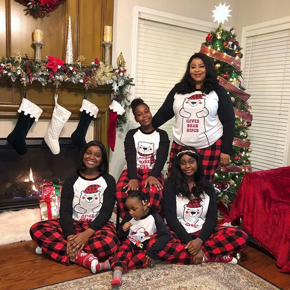 

Parent-child wear christmas 2020 family christmas pajamas long sleeve loose family christmas pajamas
