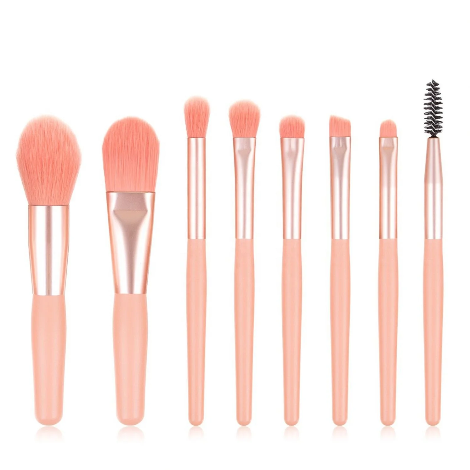 

Design Cute Pink Beauty Brush Sets 8 Pieces/Lot Fashion Portable Mini Make-Up Set