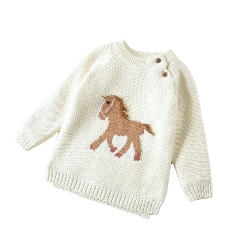 

Newborn Baby Thick Fleece Unicorn Kids Sweaters Baby Girls Knitted Sweater