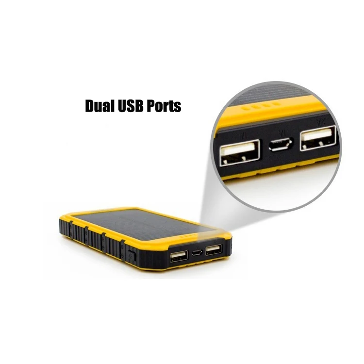20000mAh Power Bank Waterproof LED Flashlight Solar Charger For Smart Phone Solar Power Bank - ANKUX.COM