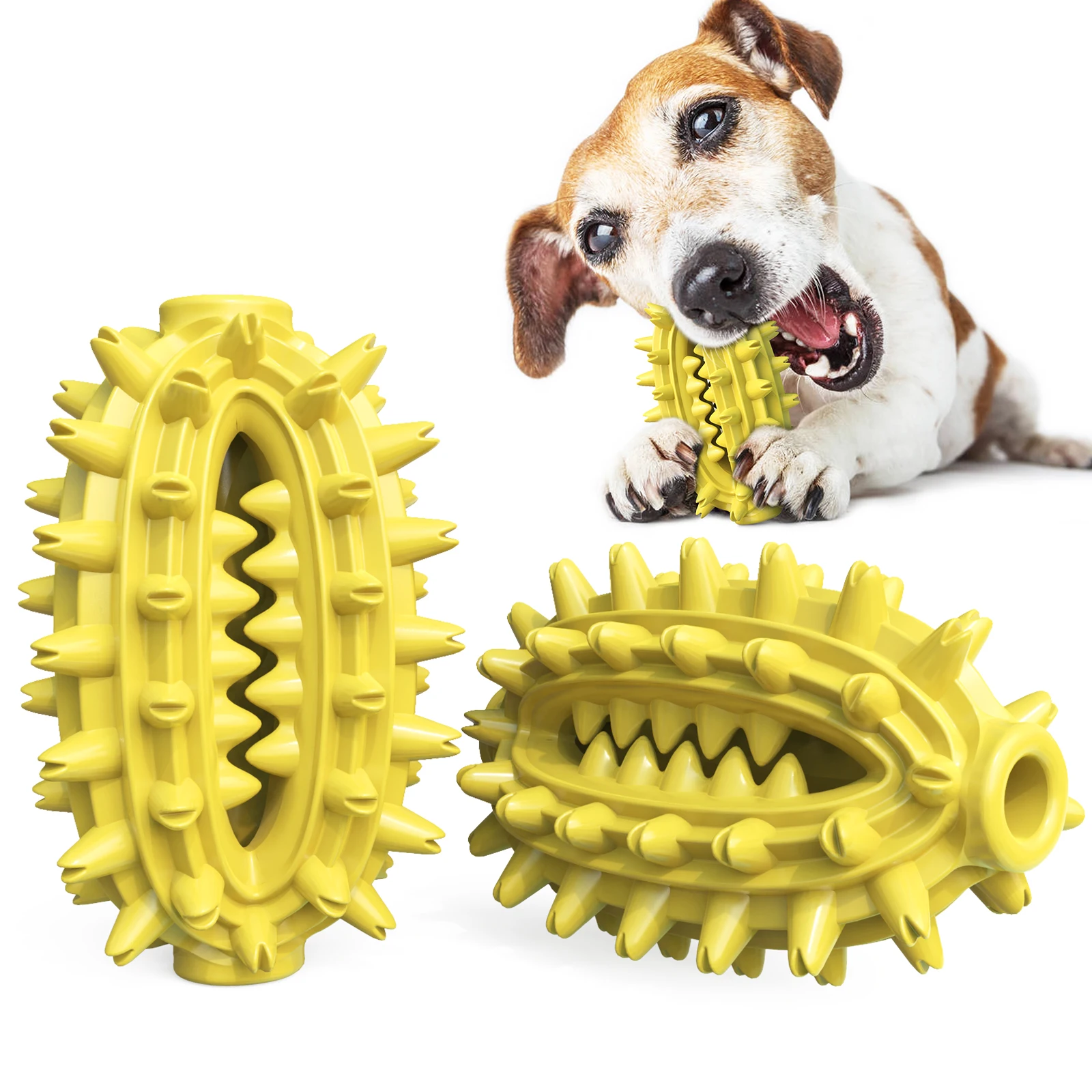 

Corn Shape Dog Chew Toy Interactive Squeaking Puppy Chew Toy Bite-Resistant Teeth Clean Dog Toys, Yellow