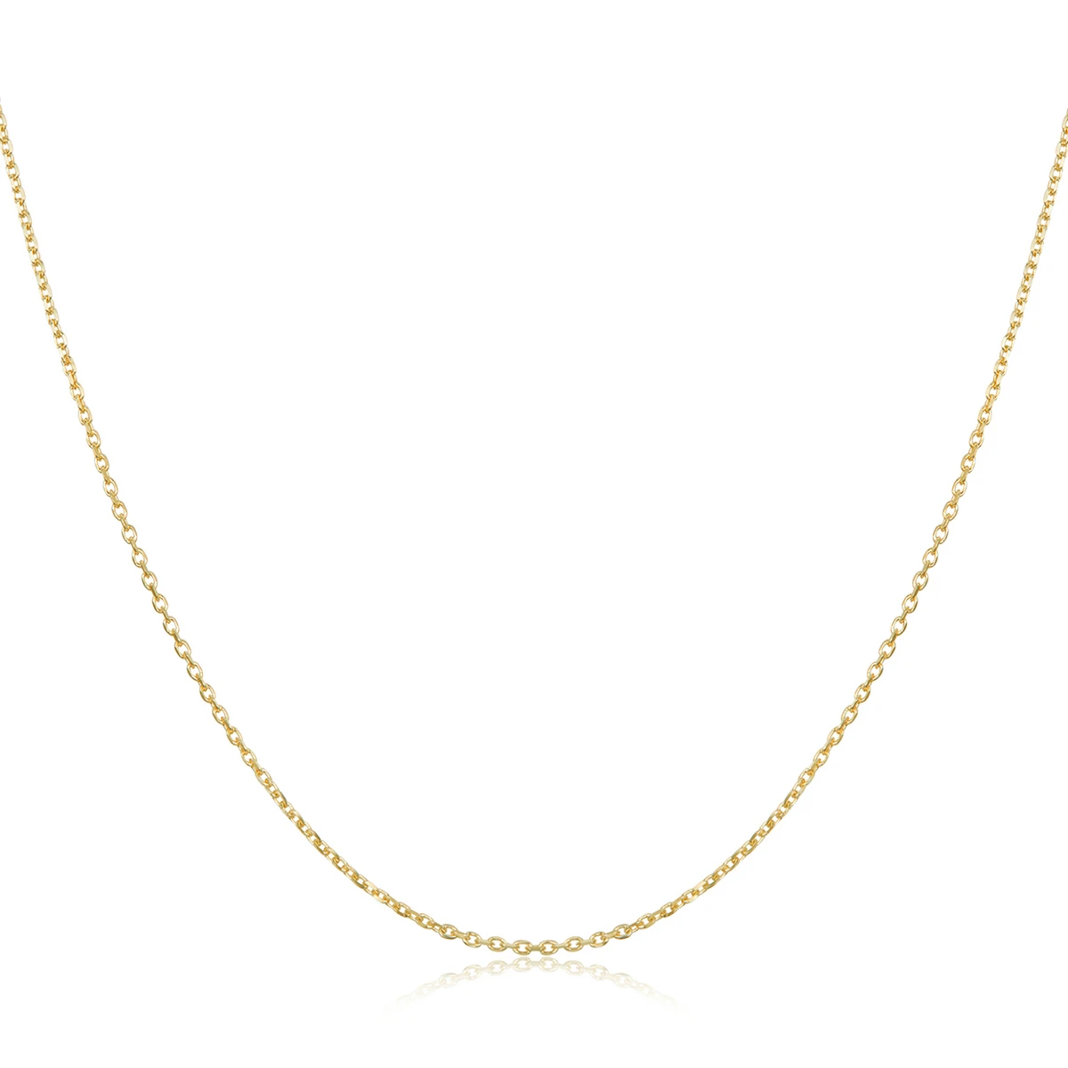 

BAMOER Authentic Gold Color 925 Sterling Silver Basic Cable Chain Necklace Pendant for Women Long Chain Fashion Jewelry SCA016