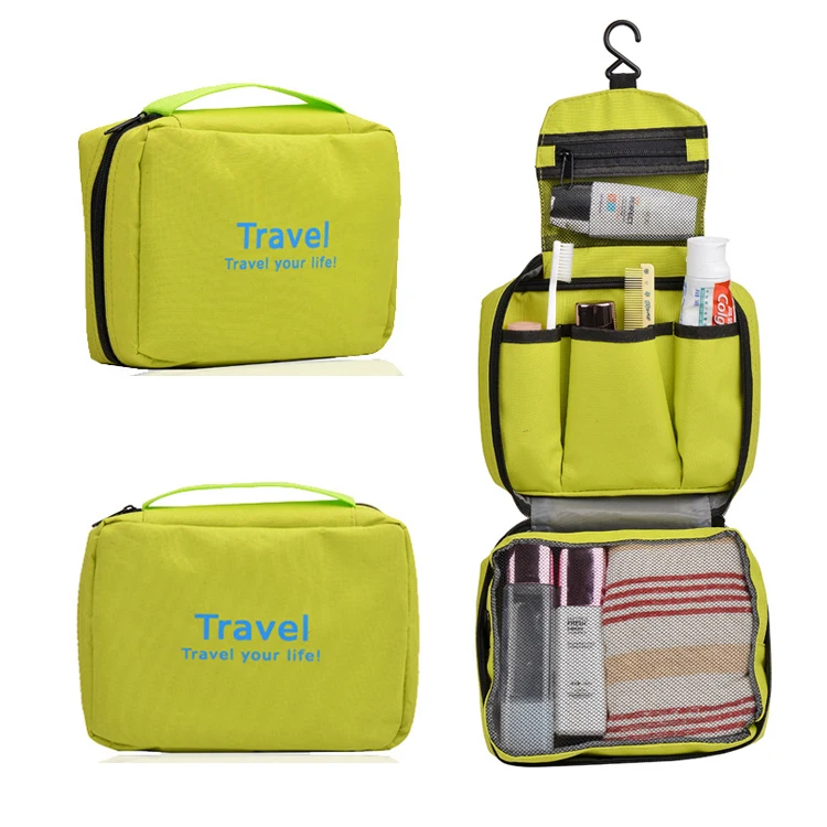 

Wholesale Waterproof Fold Cosmetic Bag Travel Wash Gargle Bag Hanging Makeup Organizer Bag, Pink,blue,orange,red,black,green or customized