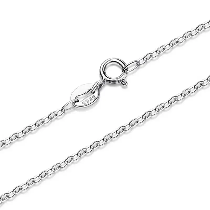 

Simple Pure Silver Plated O Shape Chain Necklace Women 925 Sterling Silver Jewelry