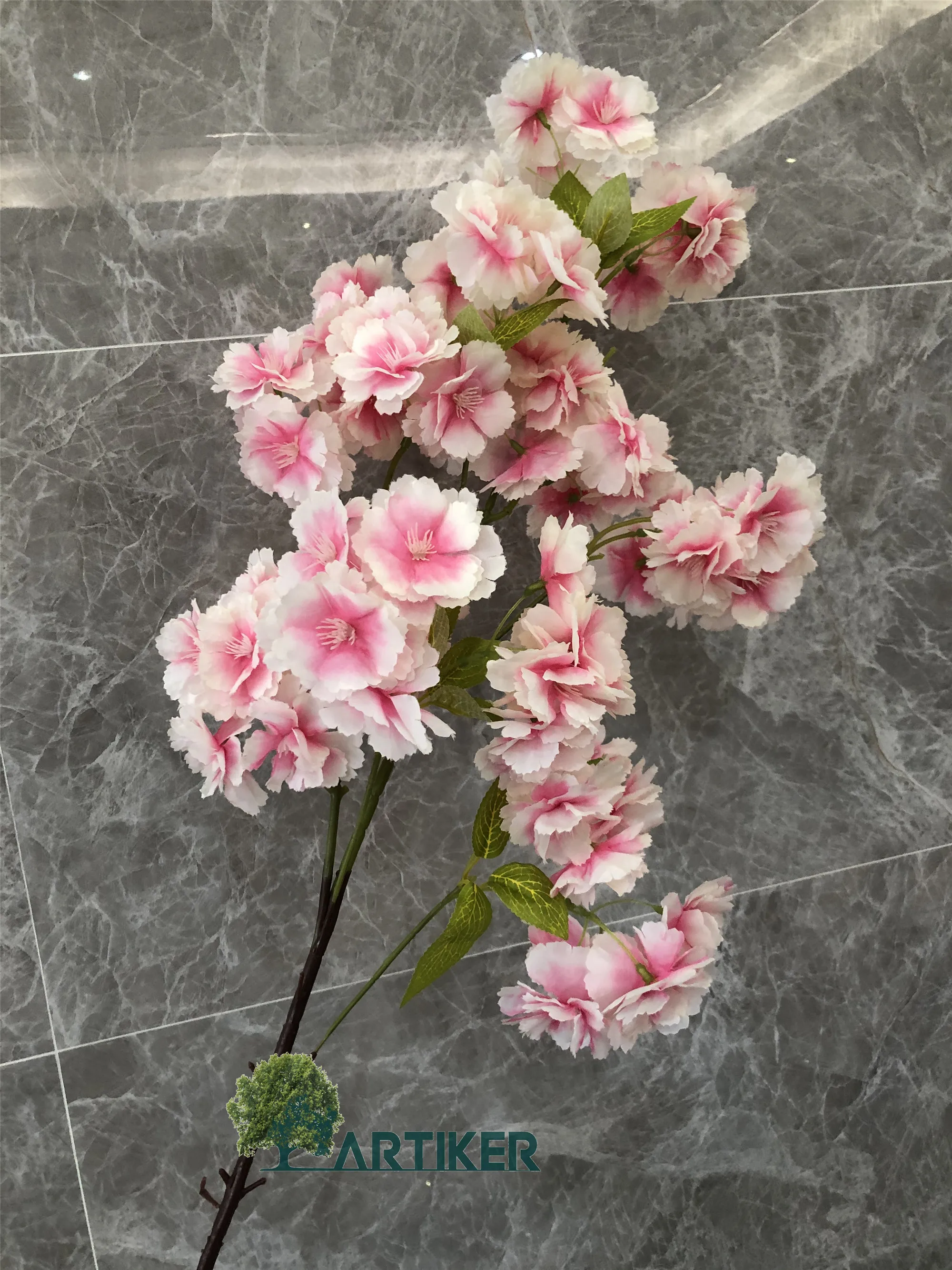 Wedding Decoration Light Pink Artificial Cherry Flower Blossom Branch / Wholesale Indoor