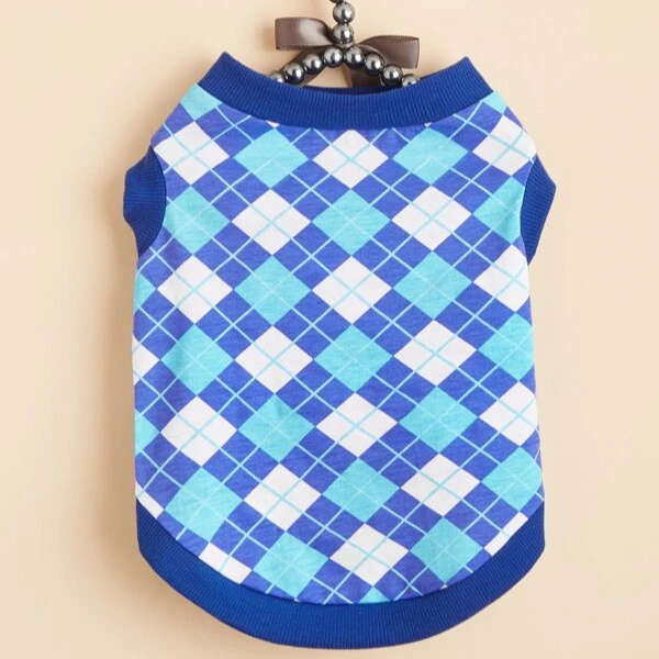 

2021 new Diamond Pattern lovable dogs Pet Tank Top DogSweatshirt clothes