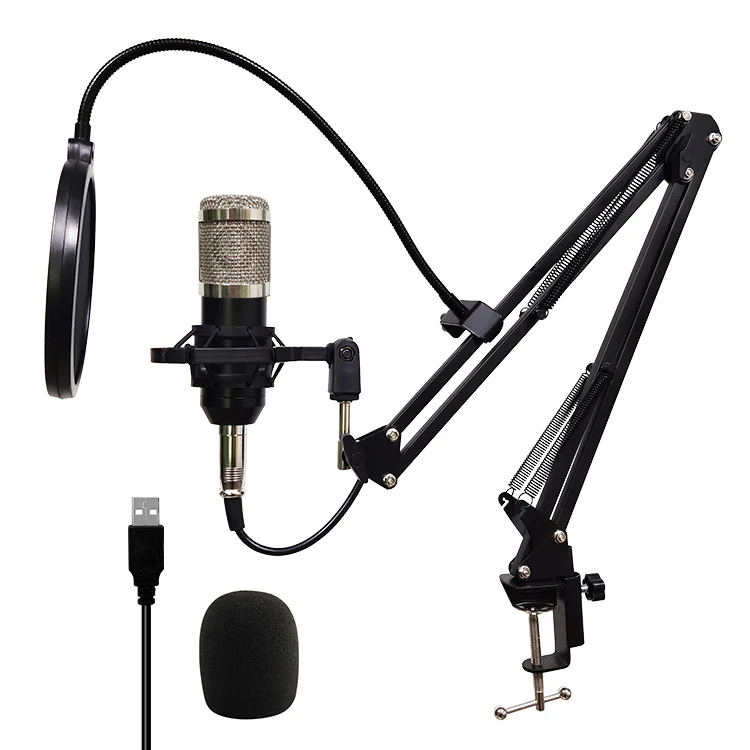 

Mic for Recording Music Microphone Stand For Singing Music Equipment For Home Studio Plug&Play(for Mac Windows), Black, gold and silver