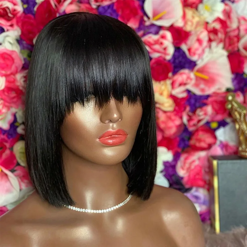 

Bob 13*4 Lace Front Wig 150% Density 100% Brazilian Human Hair Wig With Baby And Bleached No Shedding On Sale