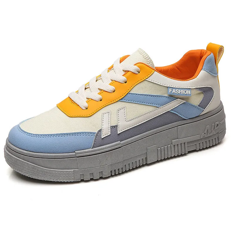 

Latest Fashion Candy Color Lace-up Thick Bottom Shoe Breathable Round Toe Dad Shoes, Picture
