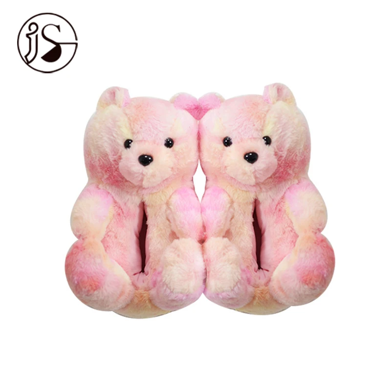

Factory hot selling Customized colorful teddy slippers Cartoons light weight teddy bear slippers fancy anti slip women slippers