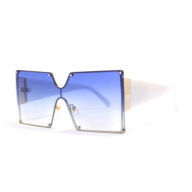 2020 new arrivals trendy fashion square rimless gradient oversized shades women sun glasses hot sale sunglasses