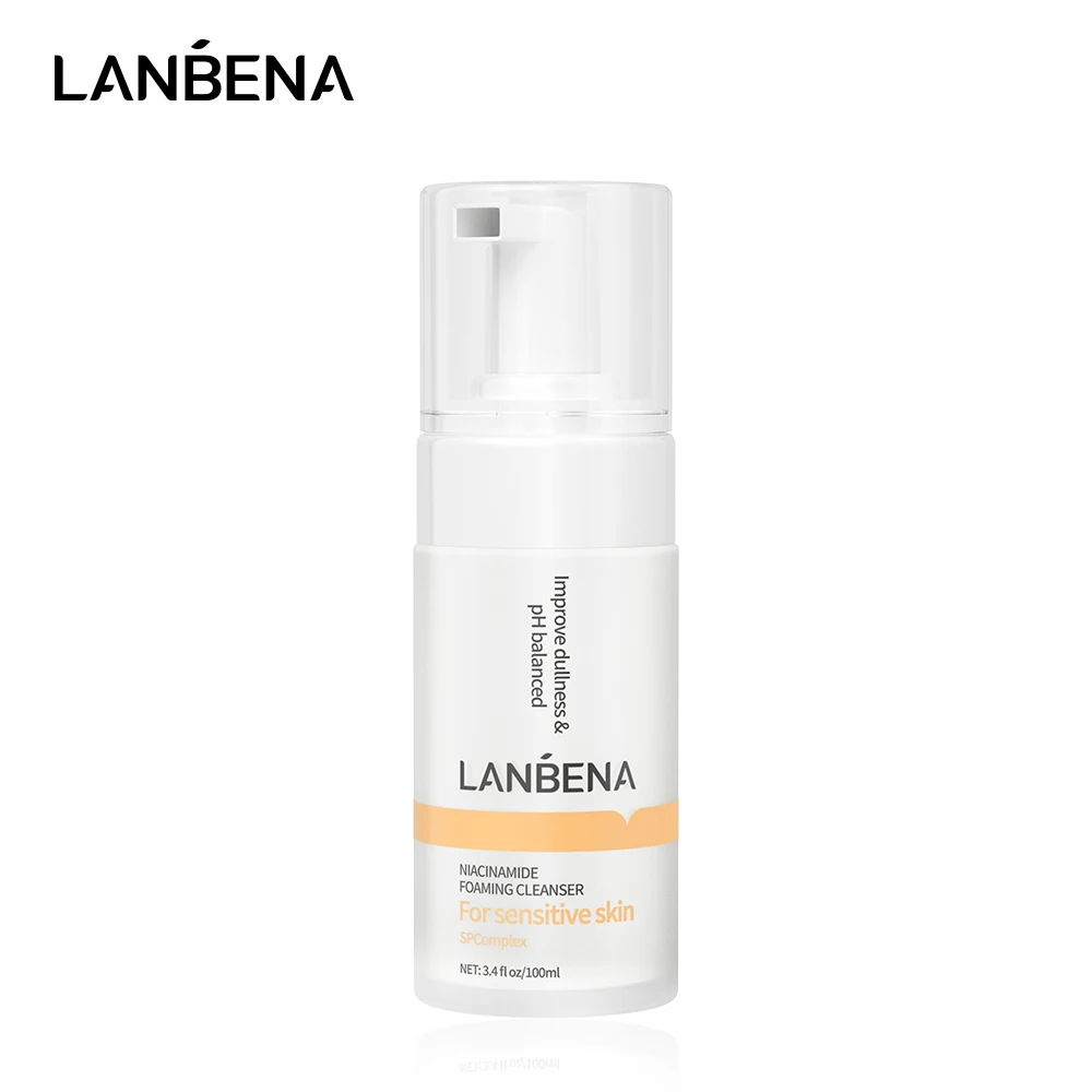 

LANBENA Niacinamide Cleanser Oil Control Gentle Decontamination Anti-Dull Whitening Sensitive Skin Foaming Facial Cleanser 100ml