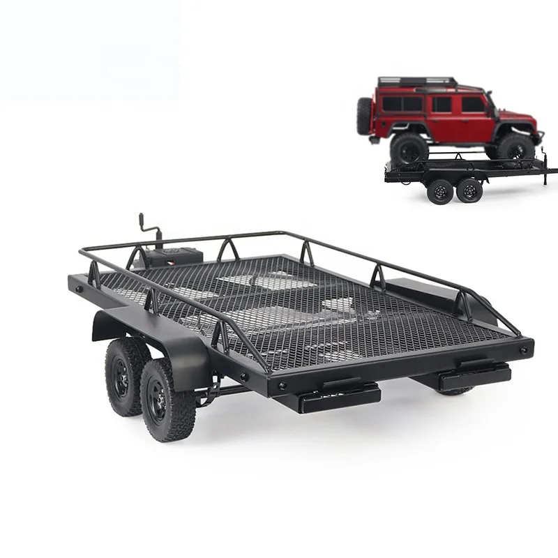 

Hot Sell Control Car Metal Trailer For 1/10 RC Car Crawler Axial SCX10 90046 AXI03007 TRX-4