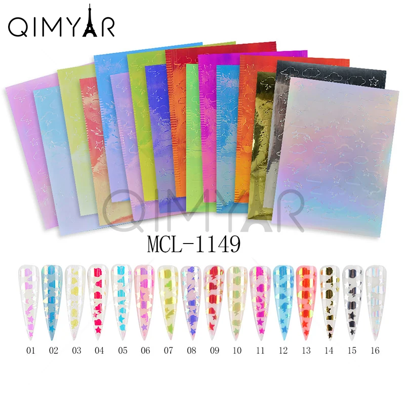 

nail stickers 2020 Magic Color Cloud nail accessories Sticker Decorative clouds stickers for nail, 16 colors/bag
