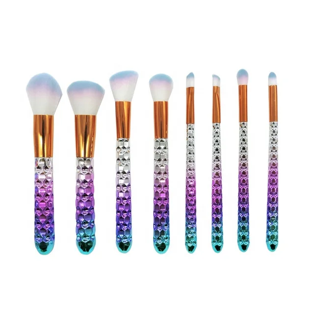 

Private Label Gradient 8pcs Makeup Brush Set Irregular Premium Foundation Brush Kit, As pictures