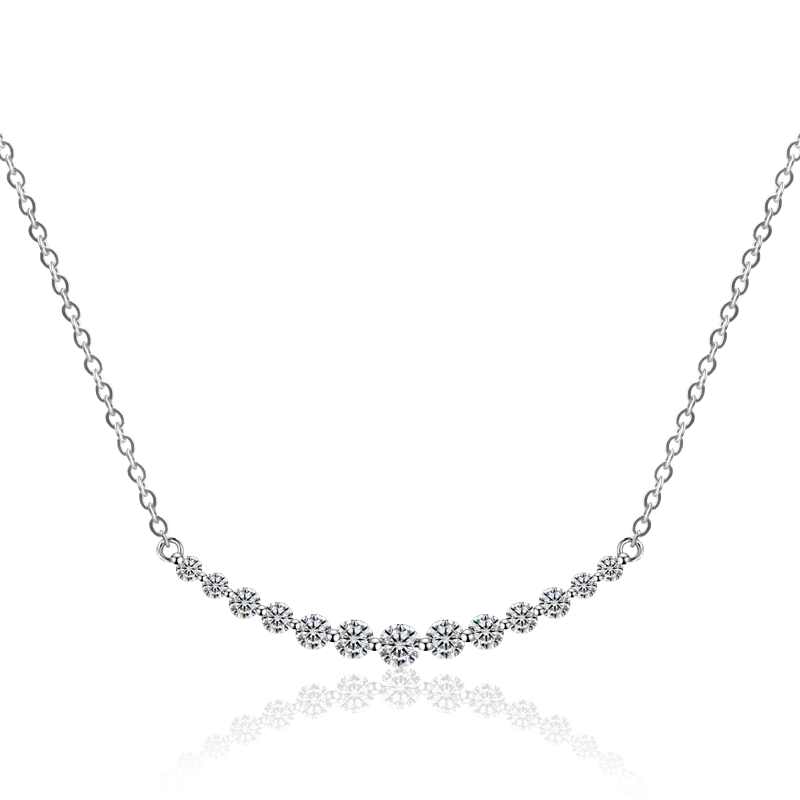 

Starsgem 18k white solid gold lab diamond gemstone personal jewelry chain pendant necklace