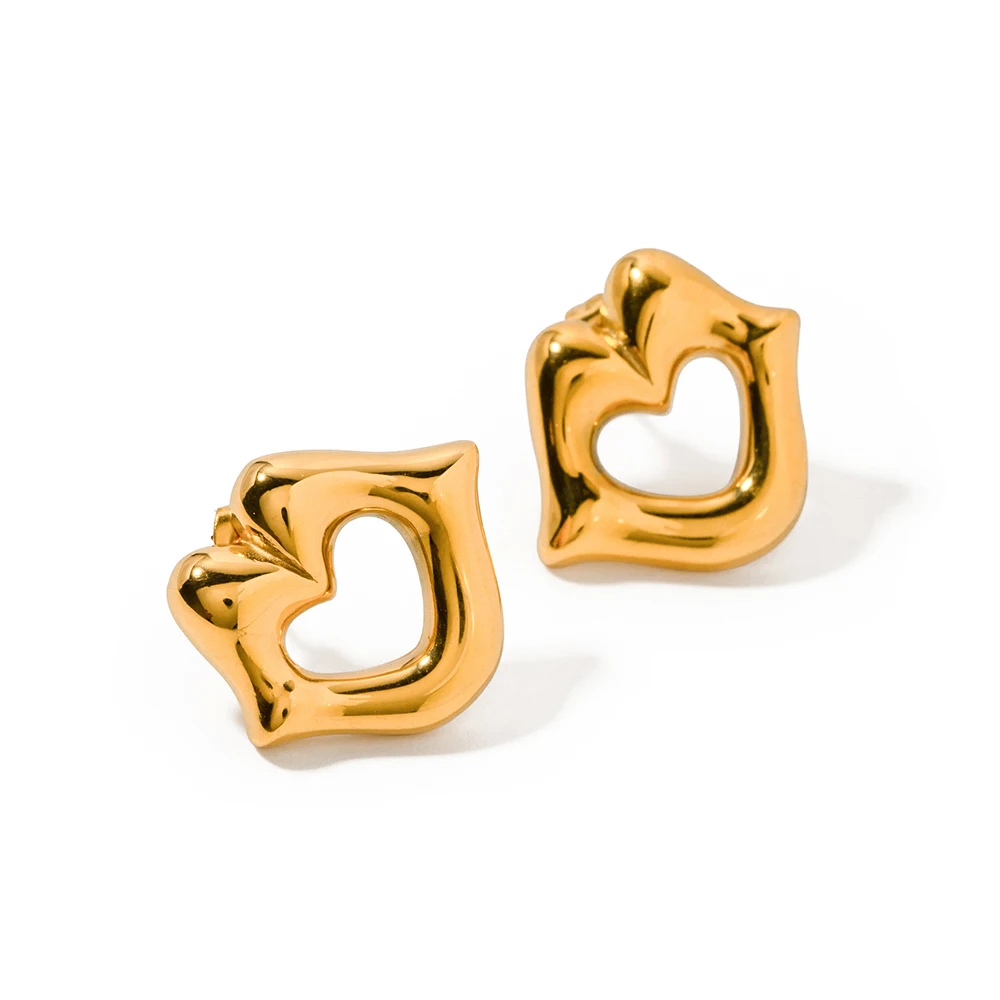 

J&D Designer design Lips Earring 18K PVD Gold Plated Stainless Steel Lips Funny Stud Earrings For Women