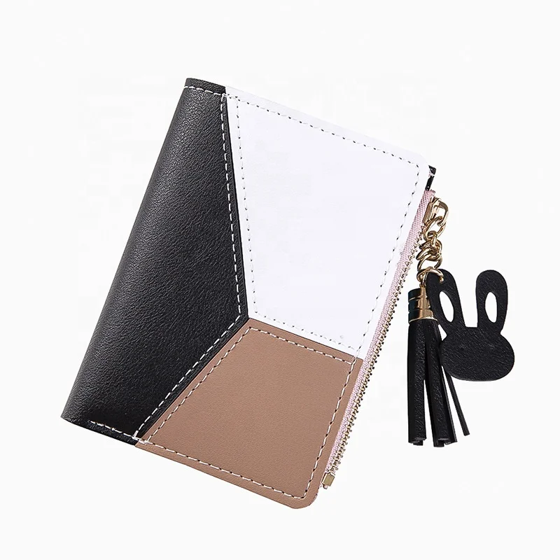 

Wholesale Short Women Wallets Lady Purses Cards Photo Holder Tassels Woman Wallet Girls Coin Purse, Blue,black,pink