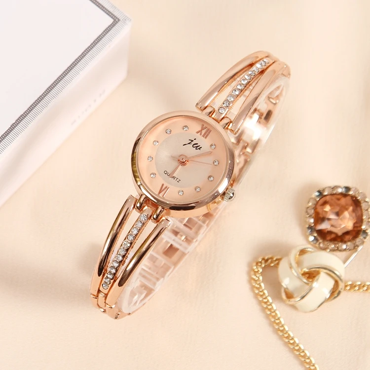 

JW 3512 Guangzhou charm stainless steel quartz analog ladies diamond rose gold women watches