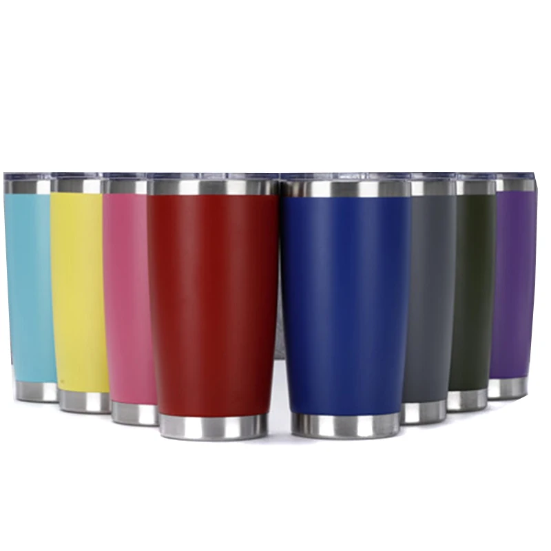 

20oz 20 oz Double Wall Stainless Steel Vacuum Insulated Travel Drinks Hot or Cold Water Coffee Car Mug Tumbler Cup With Slid Lid, Black, yellow, blue,green etc. or customized