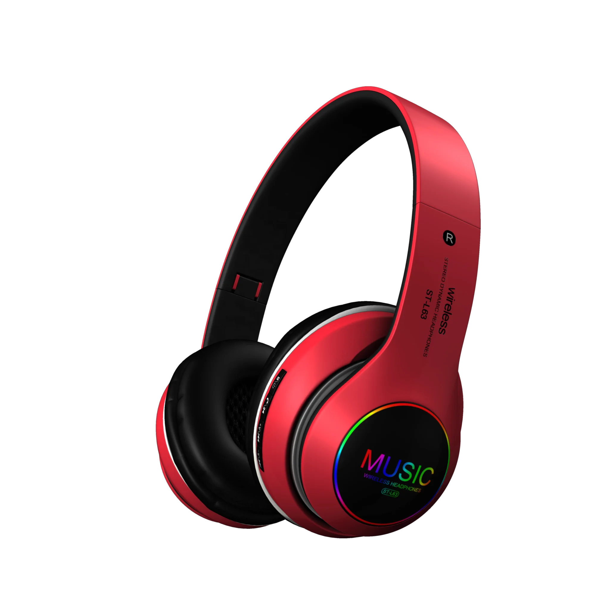 

ST-L63 Free Sample 2021 OEM Color LED BT Adjustable Audifonos Gaming Headset Hands free Wireless Headphones with MIC
