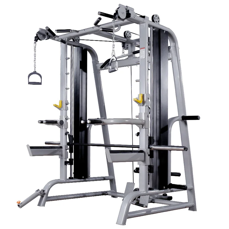 

SKYBOARD Body Building Comprehensive Smith Machine Gym Power Cage Squat Rack Multi Functional, Silver or customized