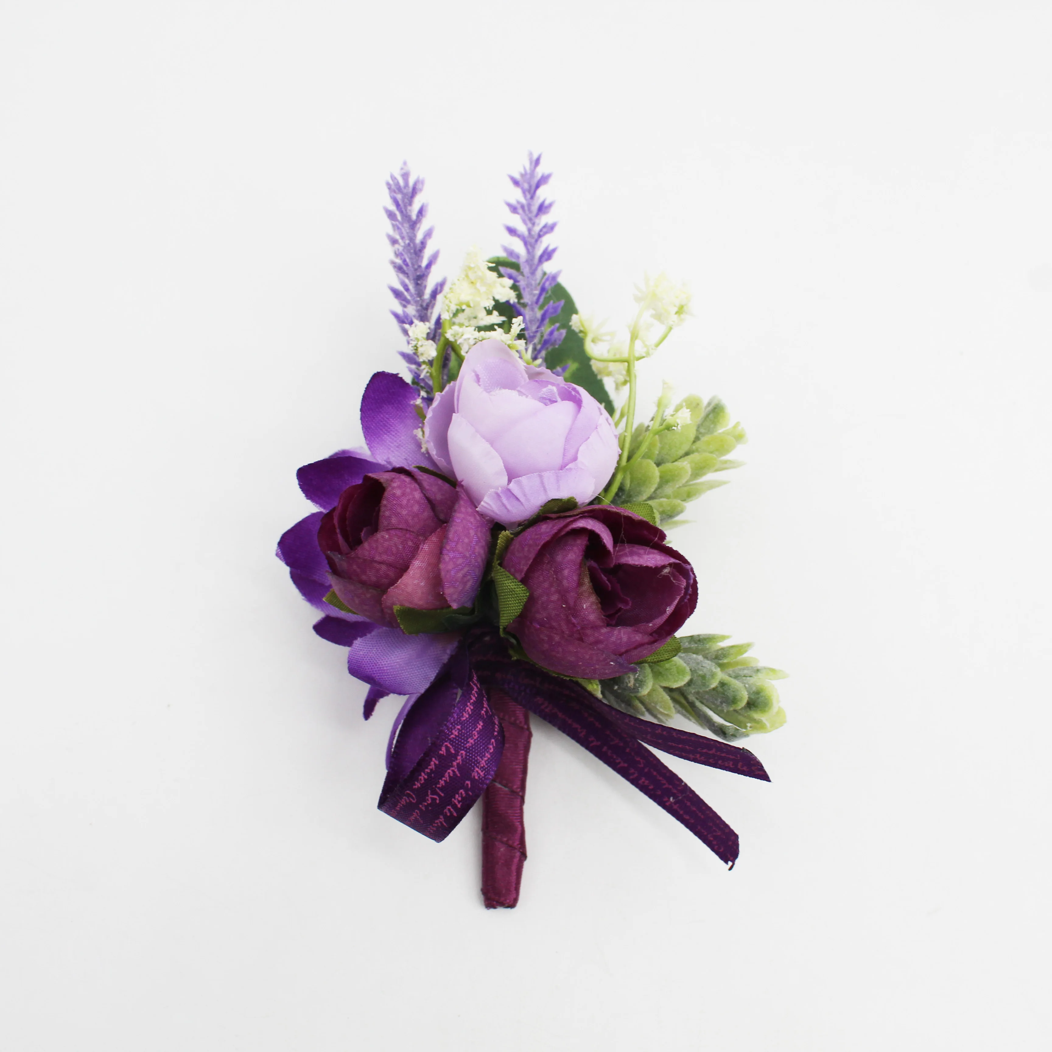 

Ychon Purple Brooch Corsage Accessories for Wedding Popular Fabric Jewelry Wrist Corsage Three flowers