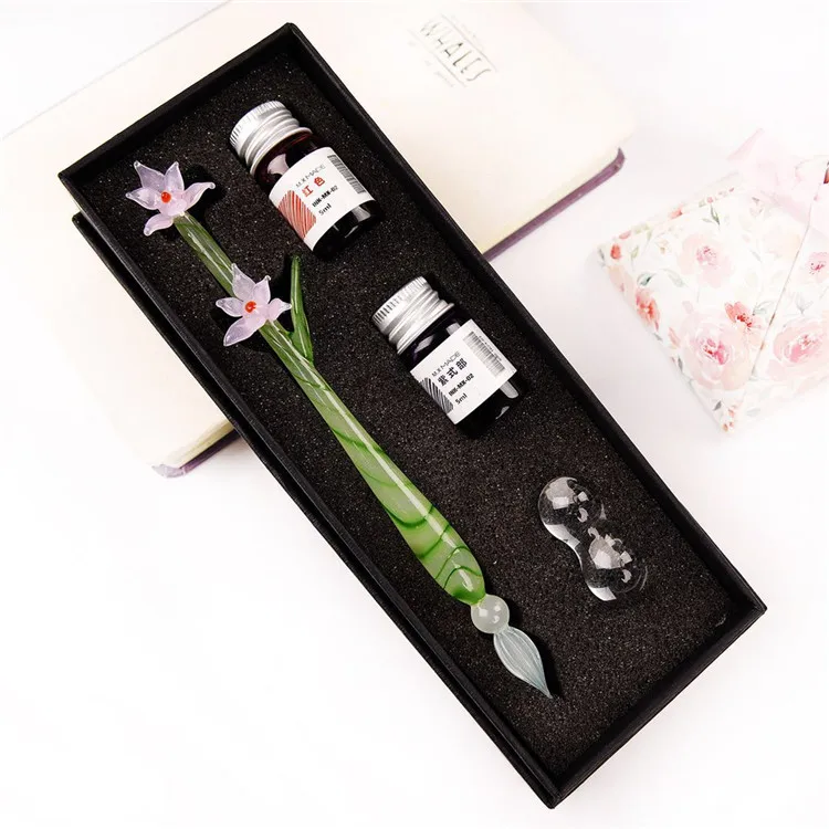 
Hot Selling Signature Overvalue Crystal Glass Dip Pen Wholesale Handmade Dip Pen and Ink 