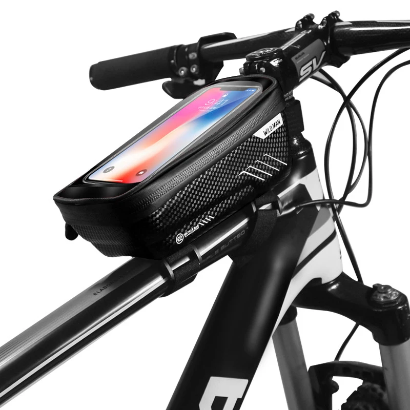 

Reflective Phone Case Touchscreen Bags MTB Bike Accessories Pouch Waterproof Bicycle Bag Frame Front Top Tube Cycling Bag, 2 color
