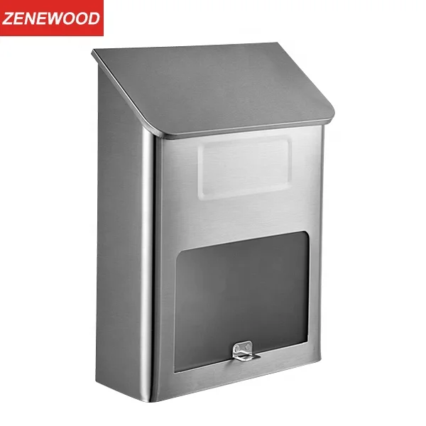 

Outdoor American Modern Secure Wall Mounted Stainless Steel Metal Mailbox