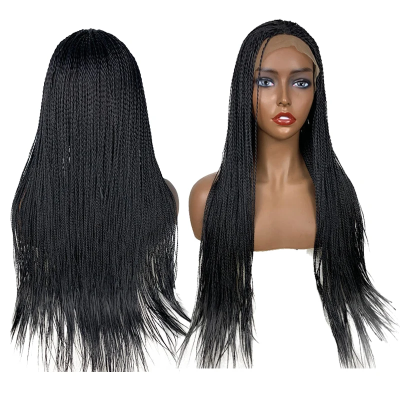 

3 days ship african 13x6 lace front full box knotless braided hair wigs for black women
