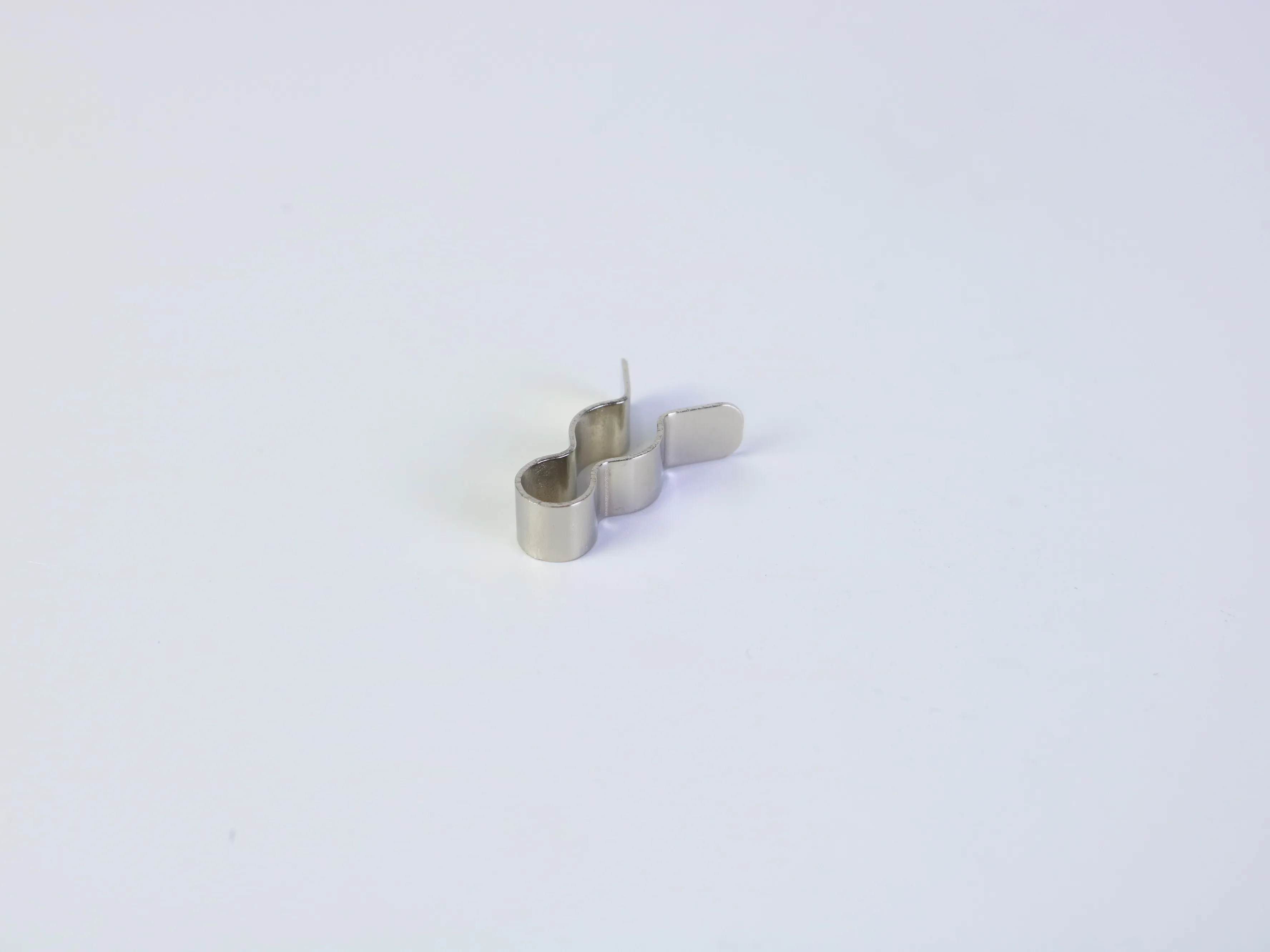 Close-up view of a 65Mn stamped spring clip