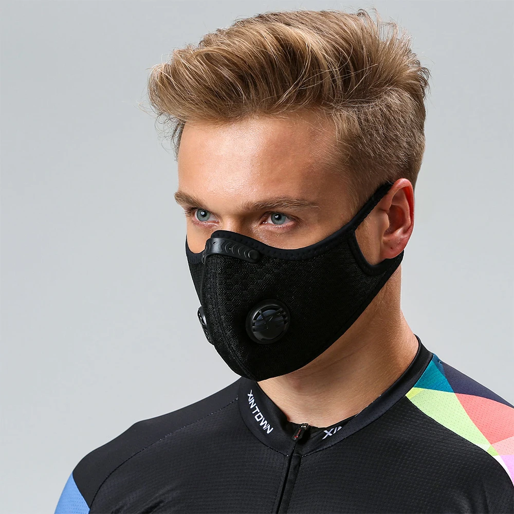 
TENNEIGHT Sports Washable Running Training Fishing Pm 2.5 Activated Carbon Filter Cotton Face Mask 