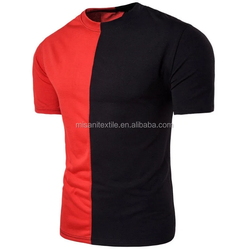 Misani Custom Mens Split Two Tone Color Block Half Black Half White T Shirt Buy Graphic T Shirt Men Black T Shirts White T Shirt Product On Alibaba Com
