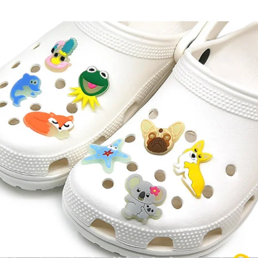 

custom cute animals Christmas series light up glow in the dark shoe charms for clog luminous shoes accessories, Customized