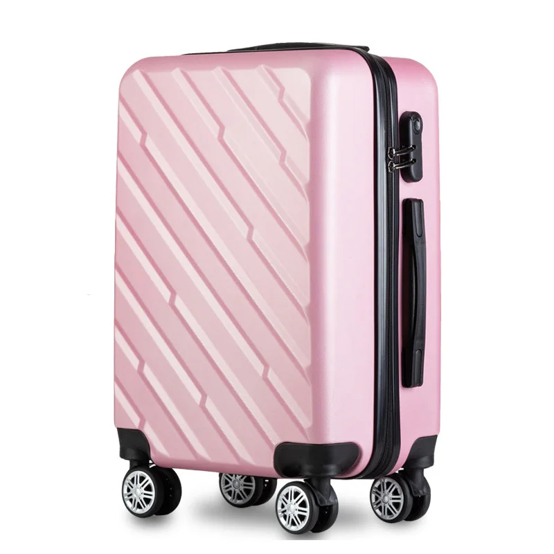 

20/24/28" ABS Material Pink Travel Luggage High Quality Suitcase 360 Degree Wheels