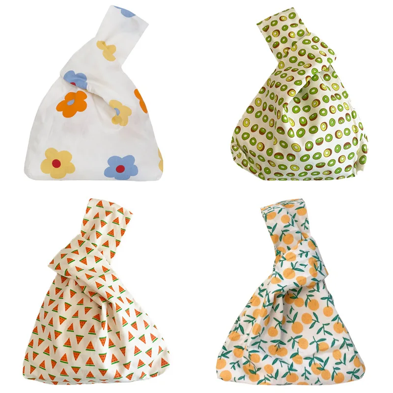 

Gulidd Japanese Style Eco-Friendly Ladies Fashion Shopping Handbag Simple Wrist Bag Knot Bag