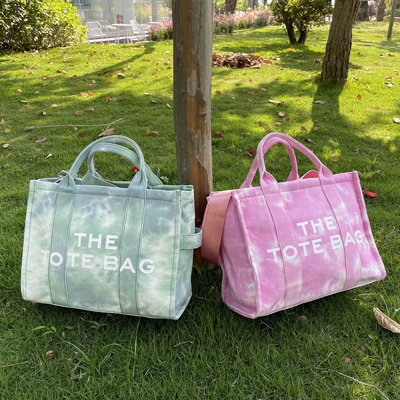 

Best Selling Fashionable Heavy Canvas Women Tie dye Shopping Tote Bag, Customized color