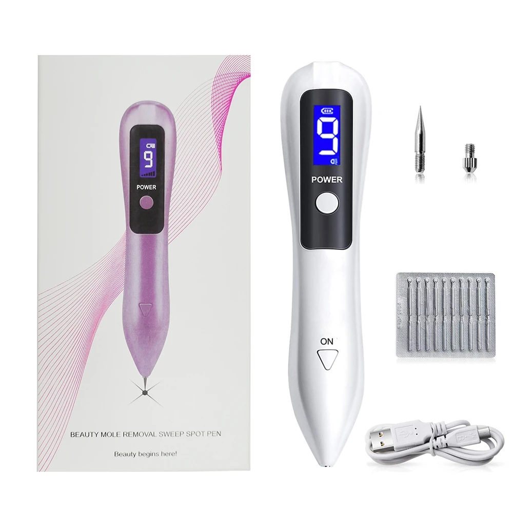 

2021 Amazon Hot LCD Plasma Pen Tattoo Mole Removal Machine 9 Level LED Lighting Laser Freckle Pen Wart Dark Spot Remover