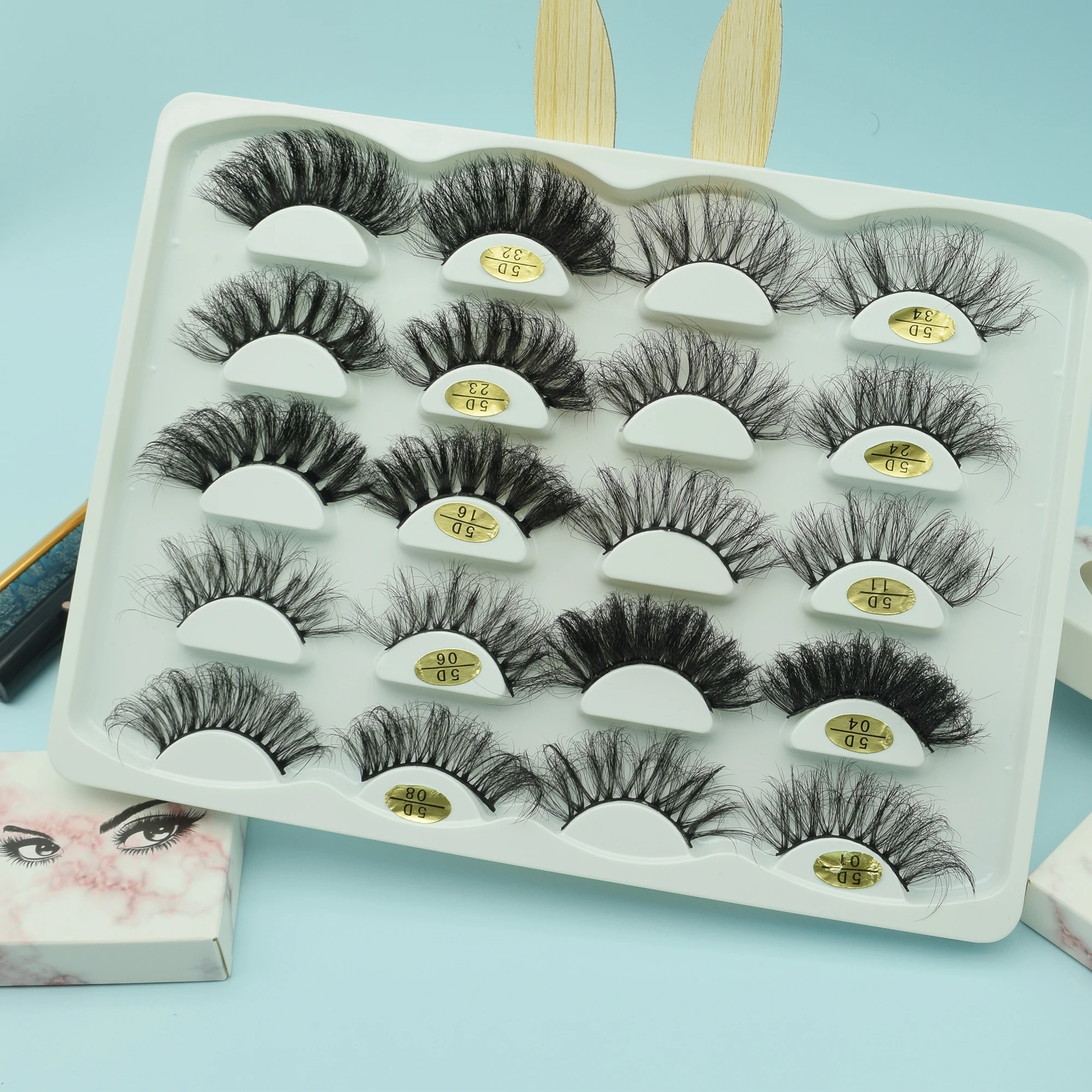 

Wholesale Eyelash Label Lash Box 3d Bottom Full Strip Mink Lashes Dramatic Mink Eyelashes Vendors 3d 25mm Mink Eyelash, Natural black