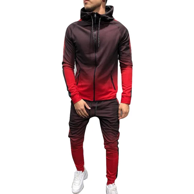 

Sportswear Gym Running Clothing Jogger Suits Fitted Blank Tracksuits Zipper Muscle Fitness Men's Suit Men's Wear Sport Suit Two, Picture shows